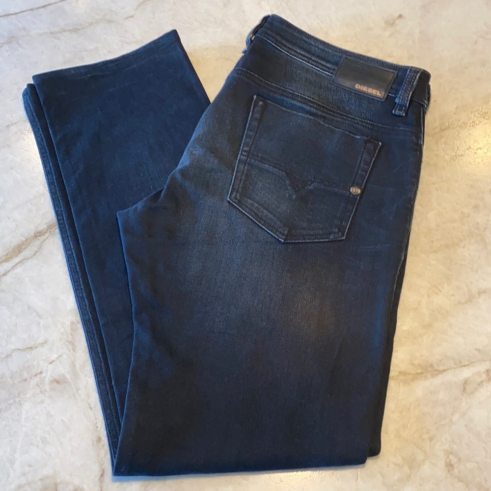 Diesel black distressed jeans size 36W and 32L